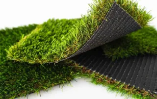 Types of artificial turf showing layered synthetic grass with backing and fibers for landscaping and sports fields